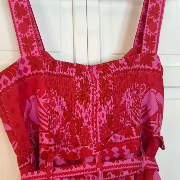 FARM Rio Red and Pink Floral Jumpsuit - Picture 7 of 14